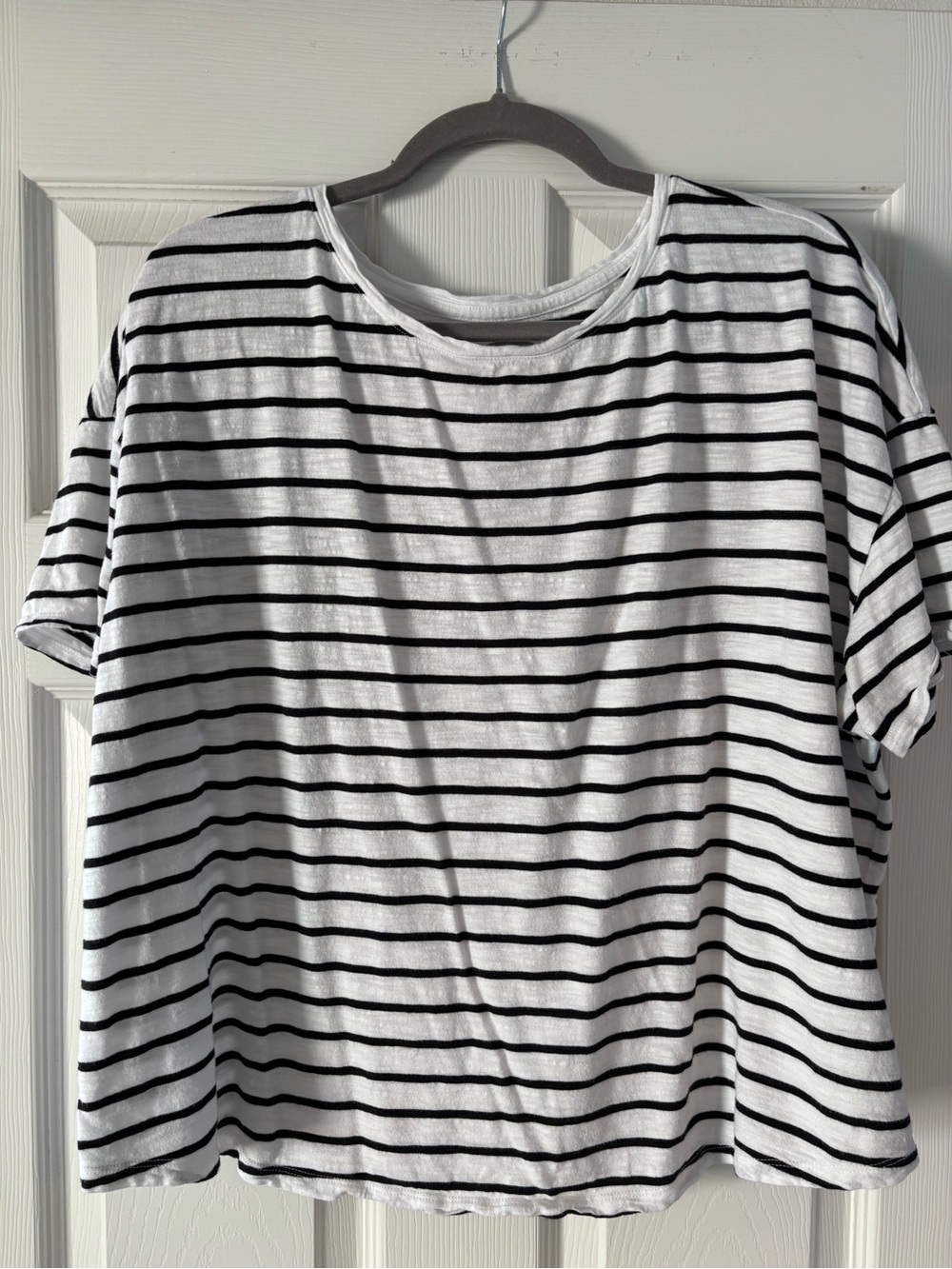 Women's🐼🦓Easy Tee Black & White Striped